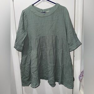 Lyn Burches 100% Cotton green Dress